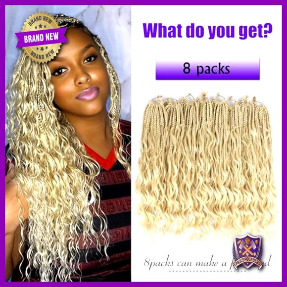 18 Inch Protein Fiber Crochet Box Braids Pre Looped Bohemian Style main image 4